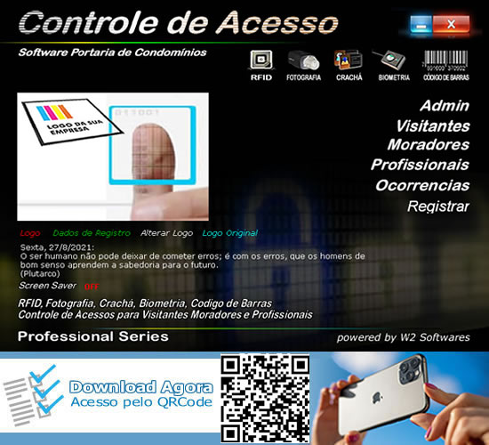 Software Portaria Controle de Acesso Condomínios Foto Biometria RFID