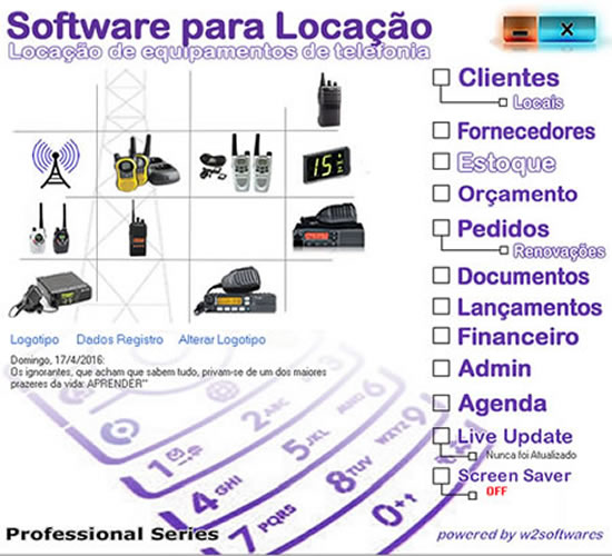 Software Locao Equipamentos de Telefonia e medidores de energia